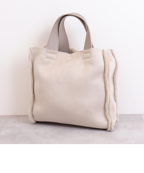 ストラップ付属2WAY リバーシブル フェイクムートンバッグ