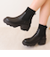 リブニット厚底ソックスブーツ