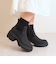 リブニット厚底ソックスブーツ