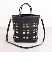 ストラップ付属2WAY　インナーバッグ付き縦型トート