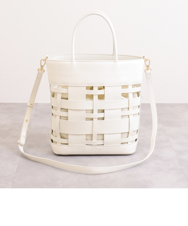 ストラップ付属2WAY　インナーバッグ付き縦型トート