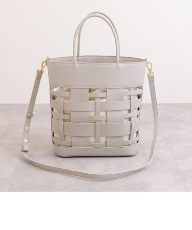 ストラップ付属2WAY　インナーバッグ付き縦型トート