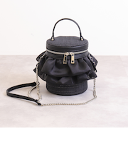 チェーンストラップ付属2WAY　フリルバニティバッグ