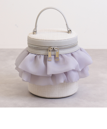 チェーンストラップ付属2WAY　フリルバニティバッグ