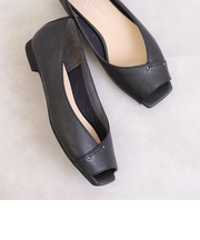 【片足150g】軽量 オープントゥフラットシューズ