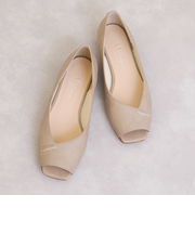 【片足150g】軽量 オープントゥフラットシューズ