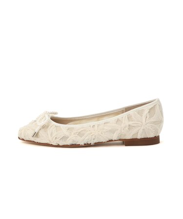 シアー素材ラウンドトゥフラットシューズ