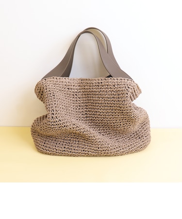 ショルダーベルト付属2WAY ペーパートートかごバッグ