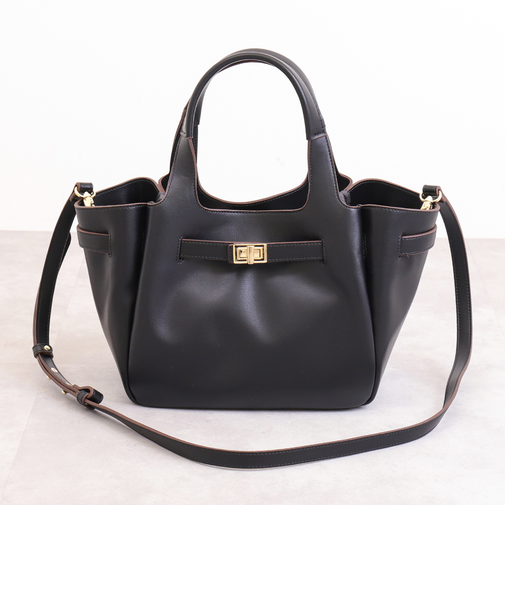 ショルダーベルト付属2WAY　ベルトデザインミニトート