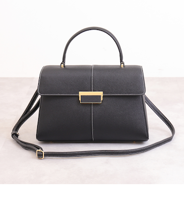 ショルダーベルト付属　2WAYスクエアハンドバッグ