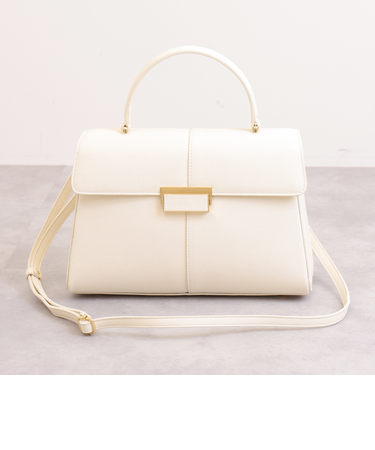 ショルダーベルト付属　2WAYスクエアハンドバッグ
