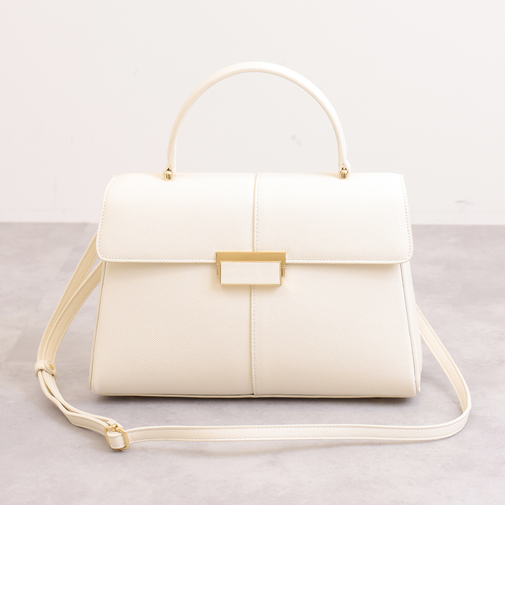 ショルダーベルト付属　2WAYスクエアハンドバッグ