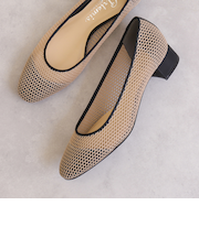 メッシュ素材ラウンドトゥパンプス