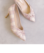 ドレープリボン　ポインテッドトゥパンプス