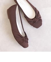 【片足110g】超軽量 ドレープリボンフラットシューズ