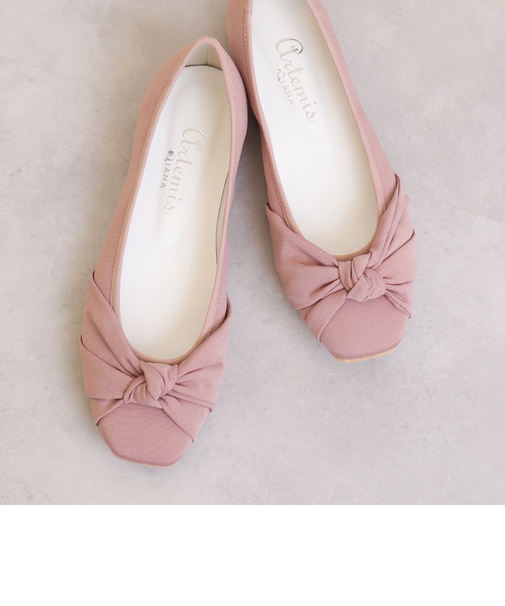 【片足110g】超軽量 ドレープリボンフラットシューズ