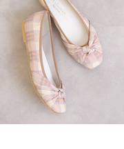 【片足110g】超軽量 ドレープリボンフラットシューズ