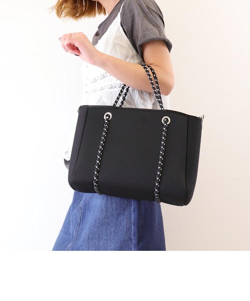 ポーチ付き ショルダーベルト付属2WAYネオプレントートバッグ