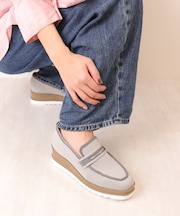 【ニット素材】厚底コインローファー