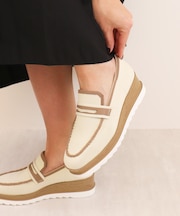 【ニット素材】厚底コインローファー