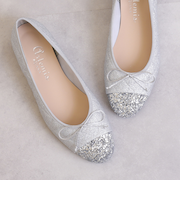 グリッターキルティングバレエシューズ