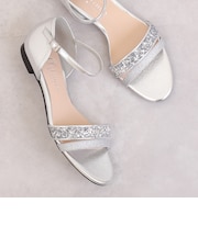 グリッターラメフラットサンダル