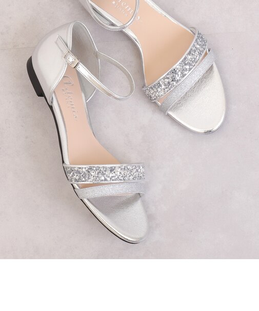 グリッターラメフラットサンダル