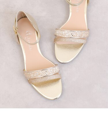 グリッターラメフラットサンダル