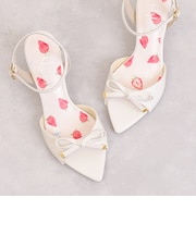 いちご柄中敷き リボンサンダル