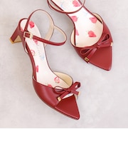 いちご柄中敷き リボンサンダル