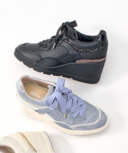 【6cmヒールアップ】ビジュー付きリボンスニーカー