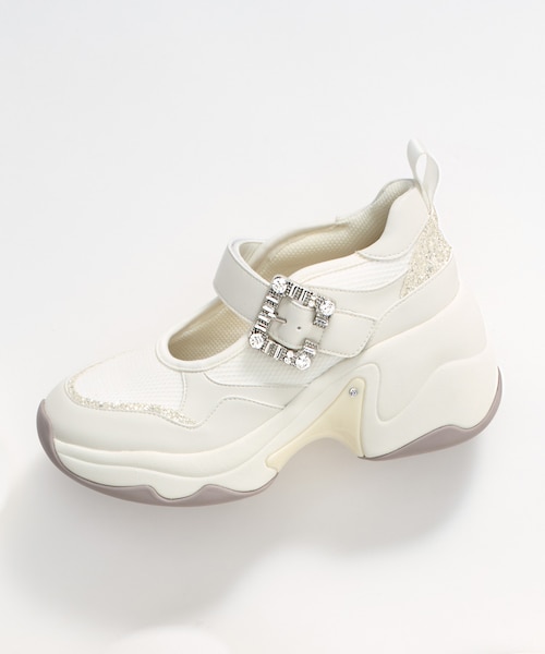 d.i.a.メッシュビジュー付き 楽天市場】ビジュー バックル付き メッシュ ダッド スニーカー 女性