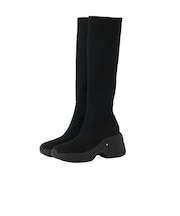 【撥水加工】軽量ニットロングブーツ