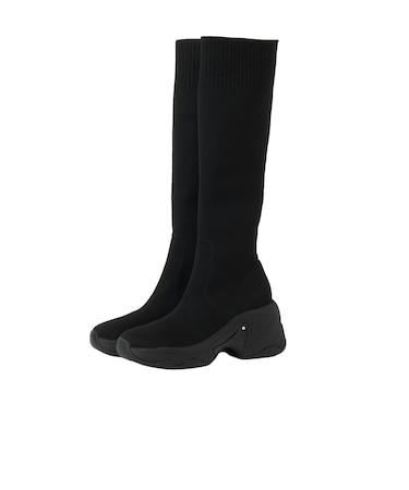 【撥水加工】軽量ニットロングブーツ