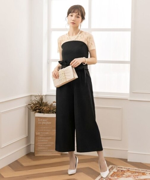 レーストップス＆ビスチェ風セットアップドレス・結婚式ワンピース・お呼ばれパーティードレス