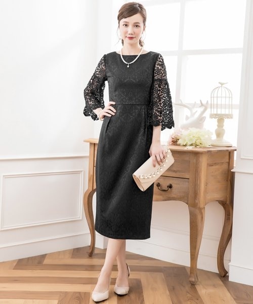 洗える】プリーツMIXレース ドレス｜エニィスィスの通販｜&mall