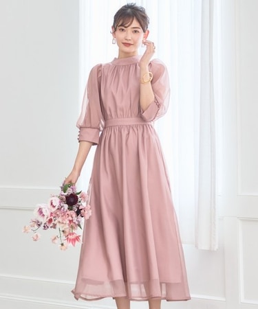  ワンピース オーガンジー 結婚式 フォーマル パーティードレス