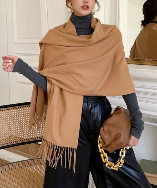 ストール リバーシブル 大判 厚手 ショール マフラー 