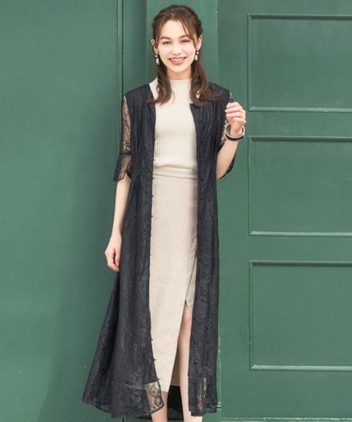 ドレス ワンピース ロングガウン レース 結婚式 パーティードレス