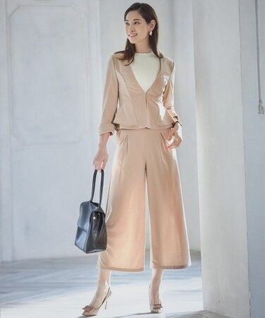 セットアップ スーツ ウォッシャブル ジャケット ワイドパンツ  OL 通勤服 入学式 卒業式