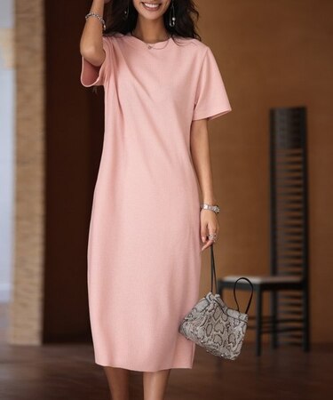 コットンブレンドTシャツワンピース