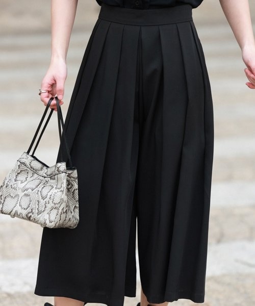 プリーツプリーズ　ホワイト プリーツ ガウチョパンツ　サイズ2 楽天市場】送料無料 ガウチョパンツ ワイドパンツ プリーツ