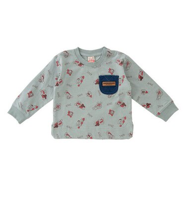 フライング総柄長Tシャツ