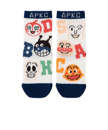 集合柄ソックス　アンパンマン×ばいきんまん