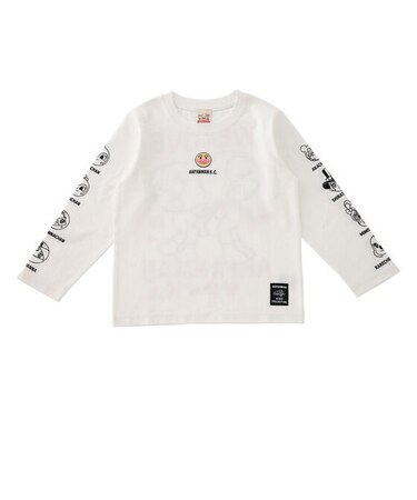 ガールズ袖プリント長袖Tシャツ