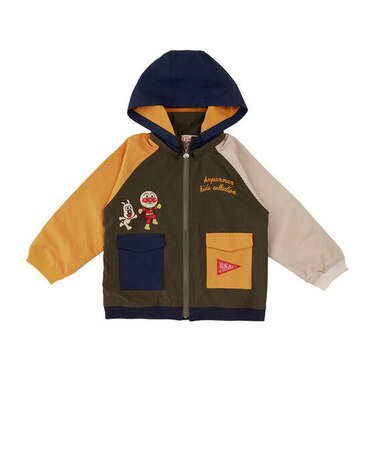 フード取り外し配色ブルゾン