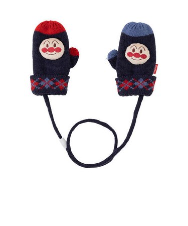 アーガイル柄ニットミトン