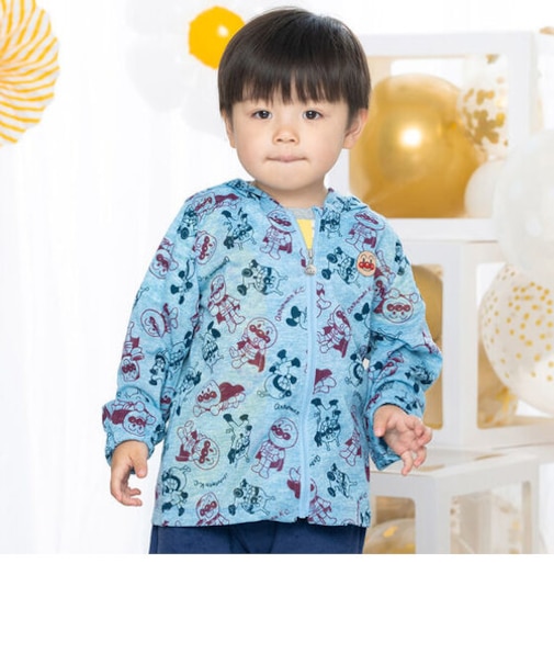 アンパンマン ばいきんまん総柄薄手パーカ