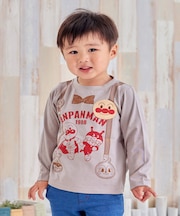 サスペンダー柄長袖Tシャツ