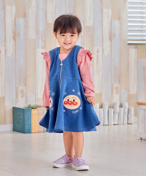 アンパンマンドキンちゃんアップリケジャンパースカート｜アンパンマン